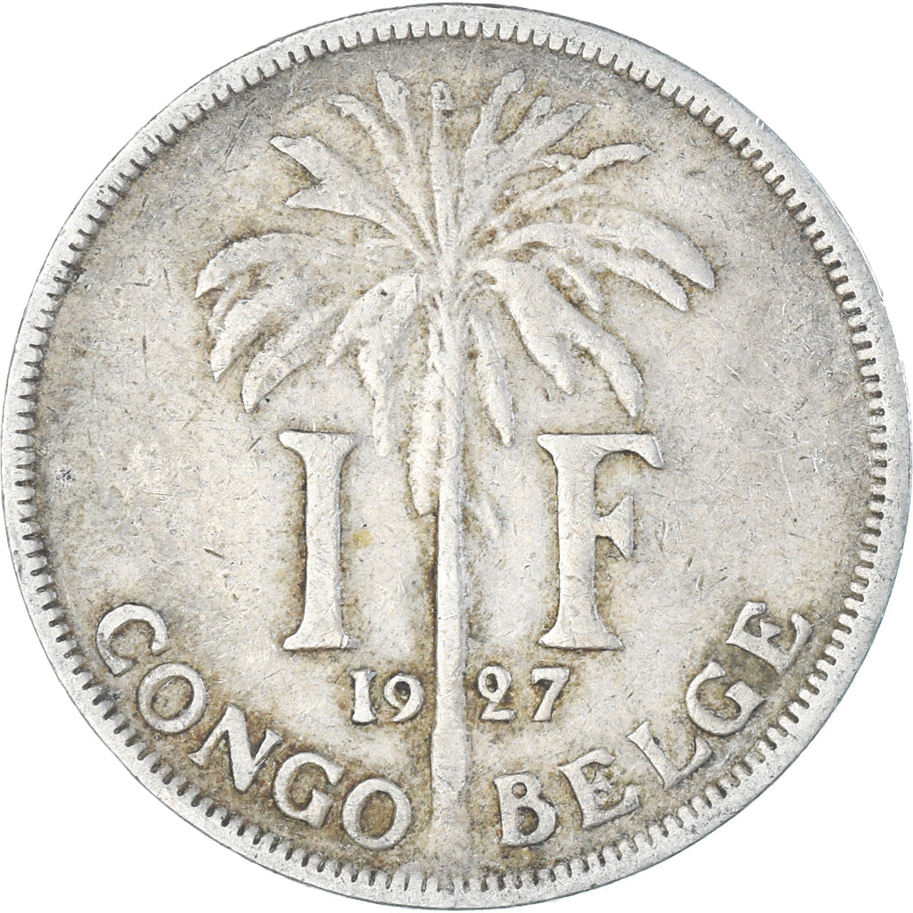 Coin, Belgian Congo, Albert I, Franc, 1927, VF(30-35), Copper-nickel, KM:20