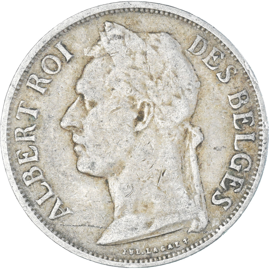 Coin, Belgian Congo, Albert I, Franc, 1927, VF(30-35), Copper-nickel, KM:20