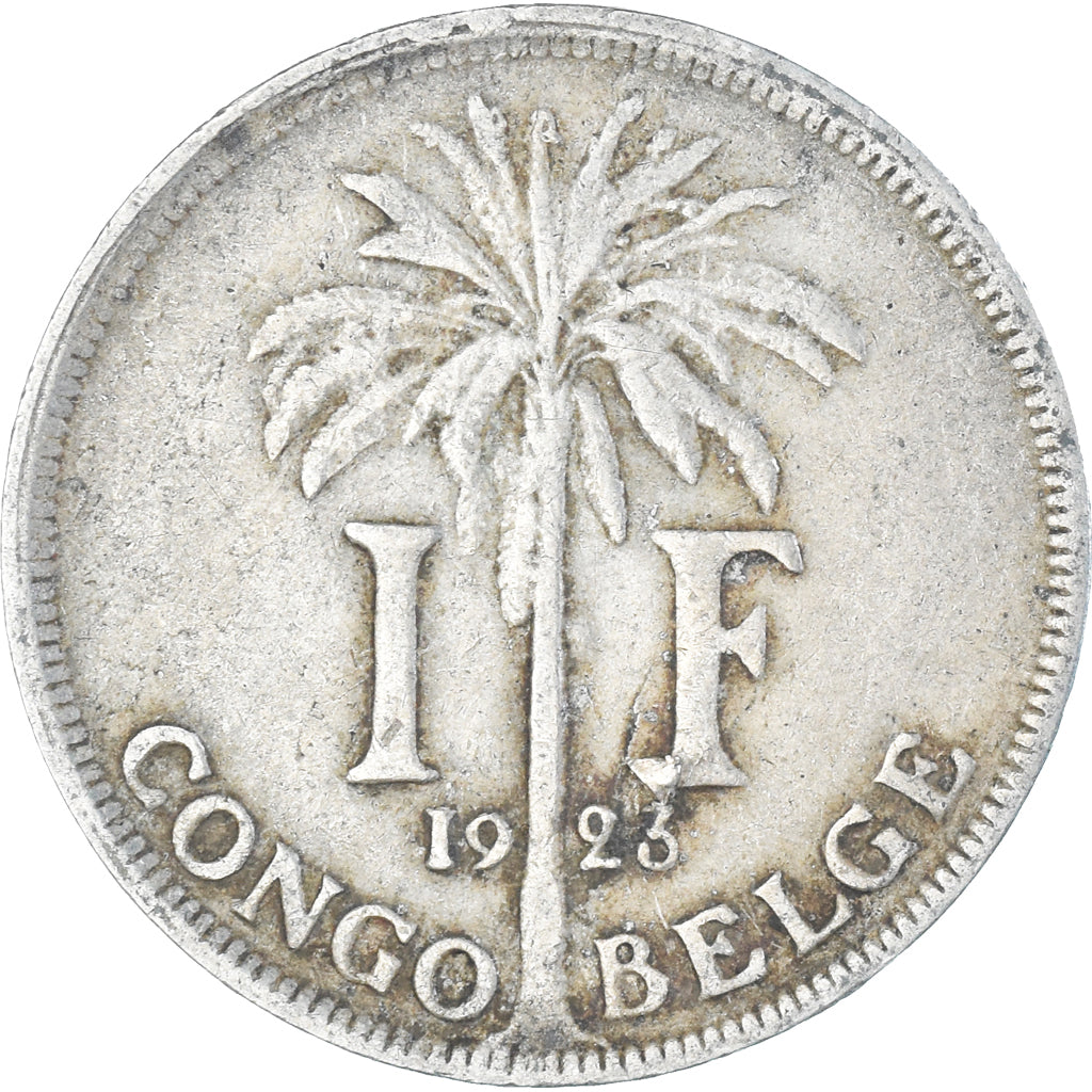 Moneta, Kongo Belgijskie, Albert I, Franc, 1923, VF(30-35), Miedź-Nikiel, KM:20