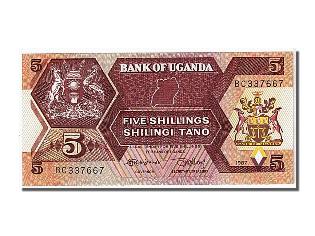 Uganda, 5 Shillings, 1987, FDS