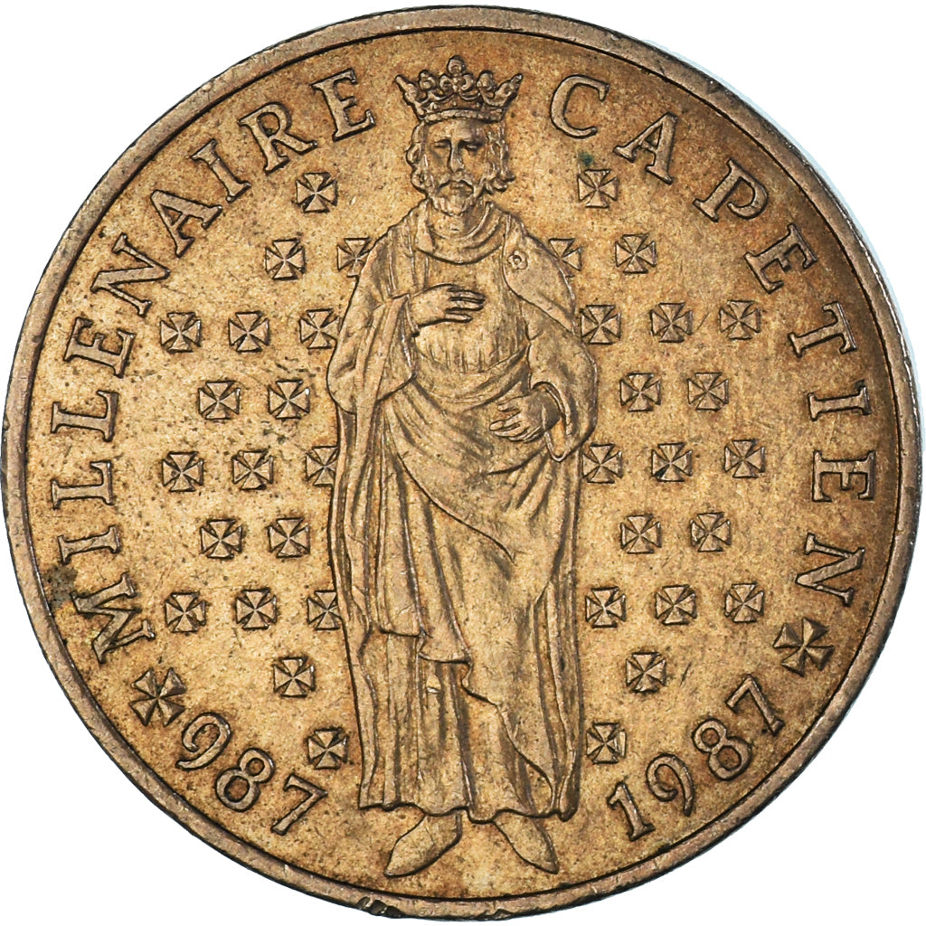 Moneda, Francia, Hugues Capet, 10 Francs, 1987, MBC, Níquel - bronce, KM:961d
