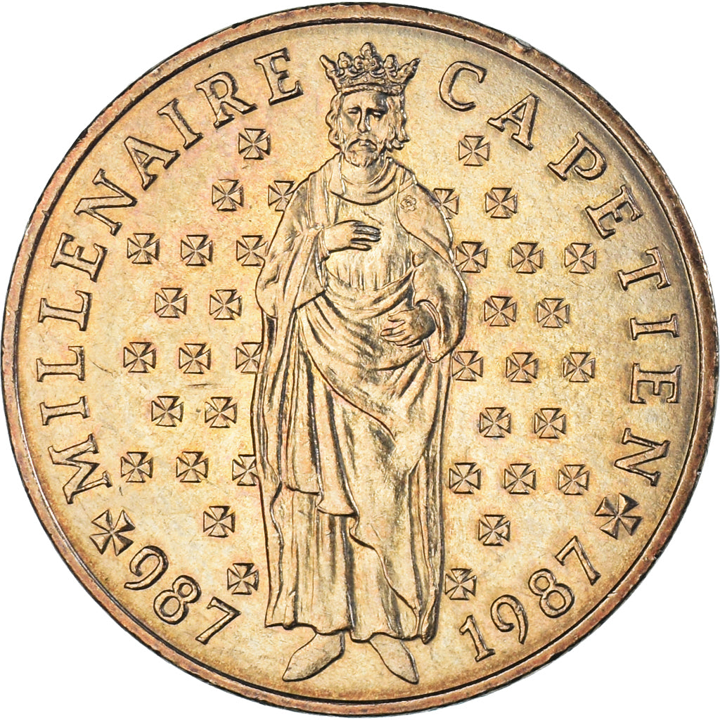 Moneda, Francia, Hugues Capet, 10 Francs, 1987, EBC, Níquel - bronce, KM:961d