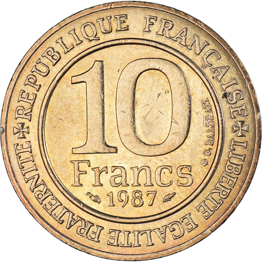 Moneda, Francia, Hugues Capet, 10 Francs, 1987, EBC, Níquel - bronce, KM:961d