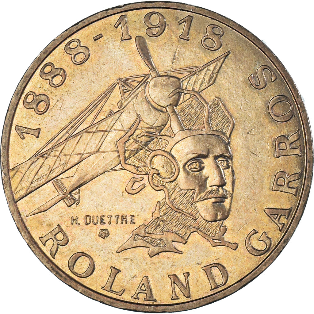 Monnaie, France, Roland Garros, 10 Francs, 1988, Tranche B, TTB+