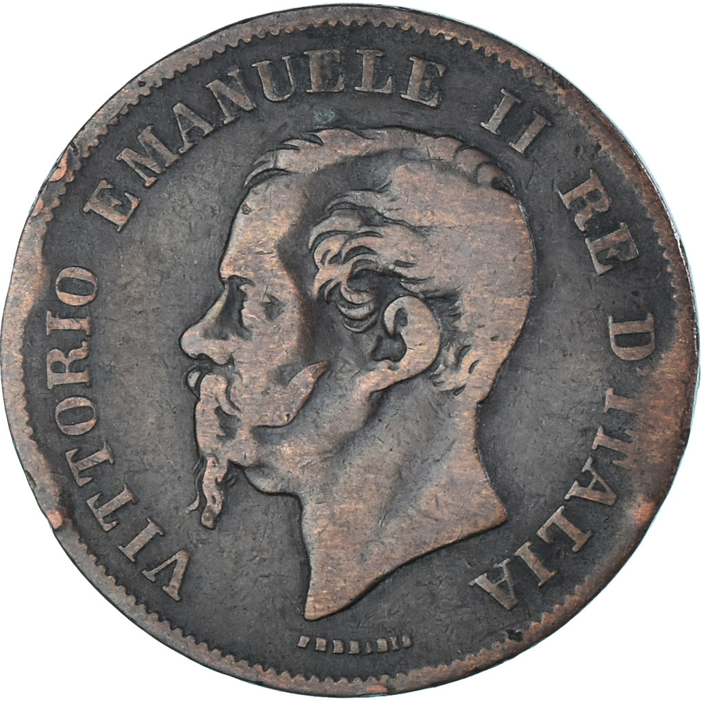 Münze, Italien, Vittorio Emanuele II, 5 Centesimi, 1862, Naples, S, Kupfer