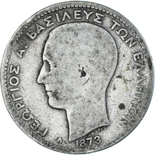 Coin, Greece, George I, Drachma, 1873, Paris, F(12-15), Silver, KM:38