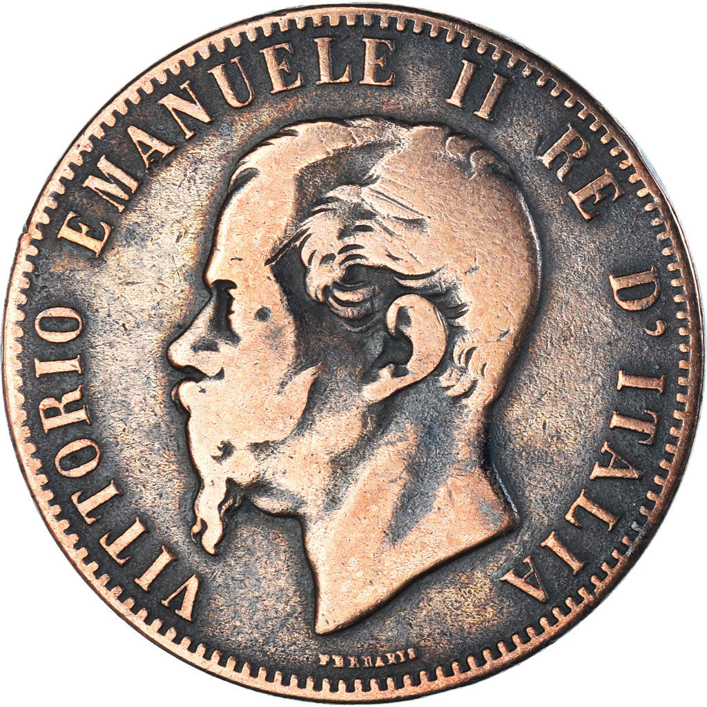 Moneda, Italia, Vittorio Emanuele II, 10 Centesimi, 1867, Strasbourg, BC+