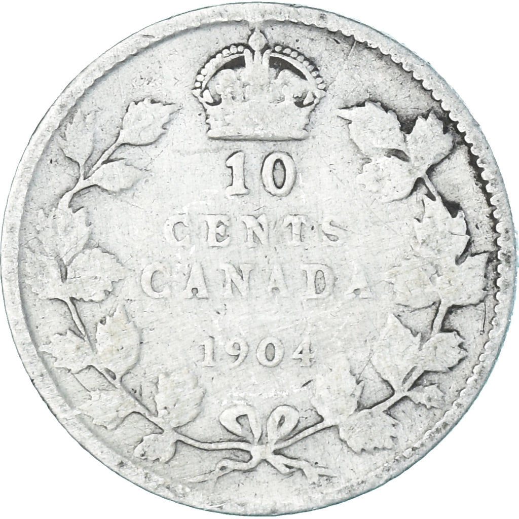 Moneta, Canada, Edward VII, 10 Cents, 1904, Royal Canadian Mint, Ottawa