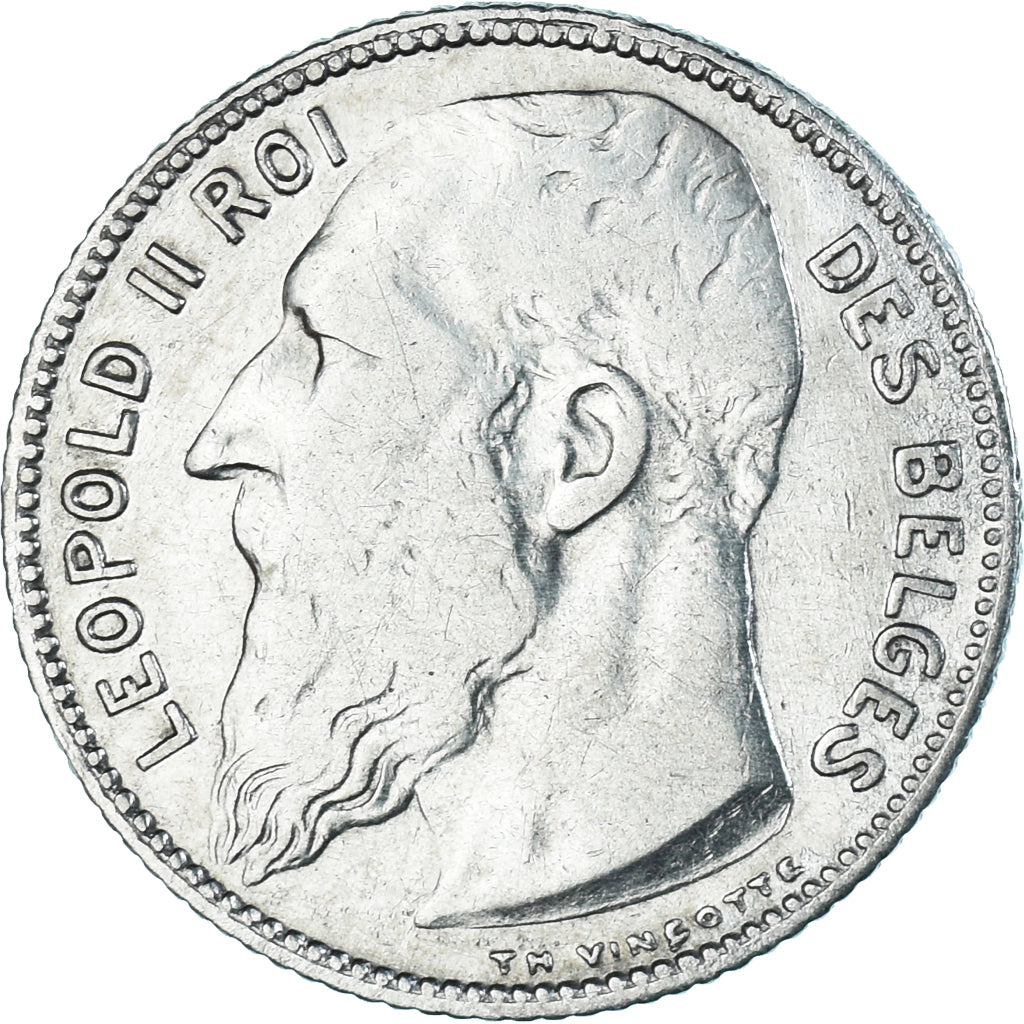 Coin, Belgium, Leopold II, Franc, 1909, Brussels, VF(30-35), Silver, KM:56.1