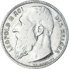 Coin, Belgium, Leopold II, Franc, 1909, Brussels, VF(30-35), Silver, KM:56.1