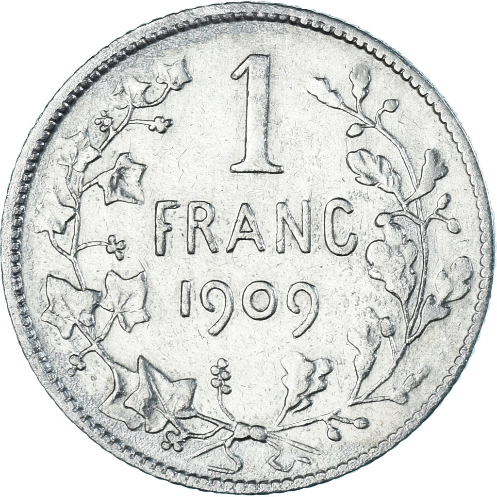 Coin, Belgium, Leopold II, Franc, 1909, Brussels, VF(30-35), Silver, KM:56.1
