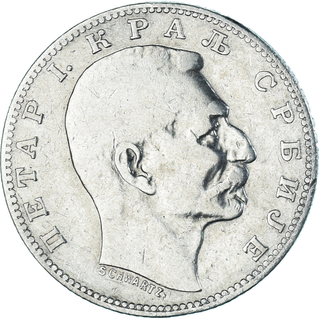 Monnaie, Serbie, Peter I, Dinar, 1904, TB+, Argent, KM:25.1