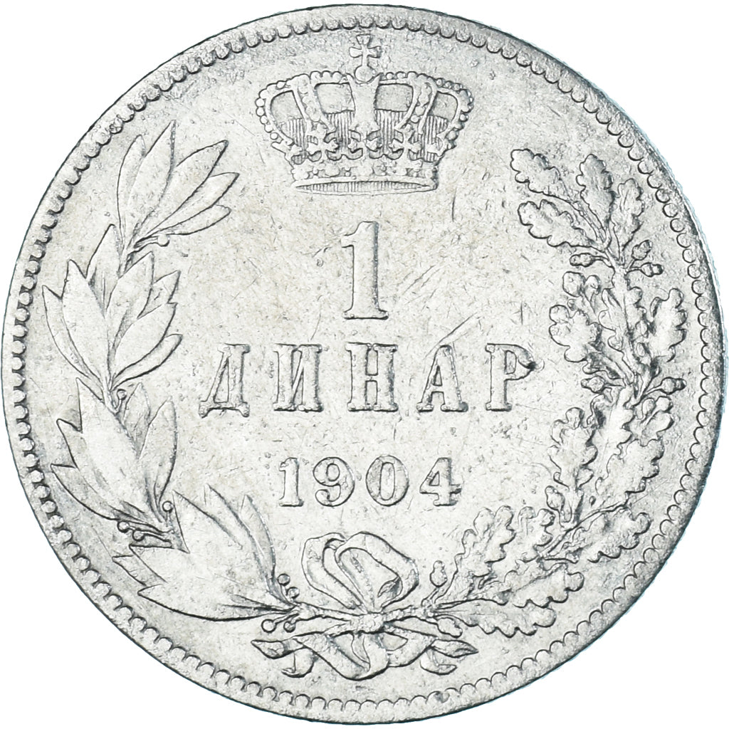 Monnaie, Serbie, Peter I, Dinar, 1904, TB+, Argent, KM:25.1
