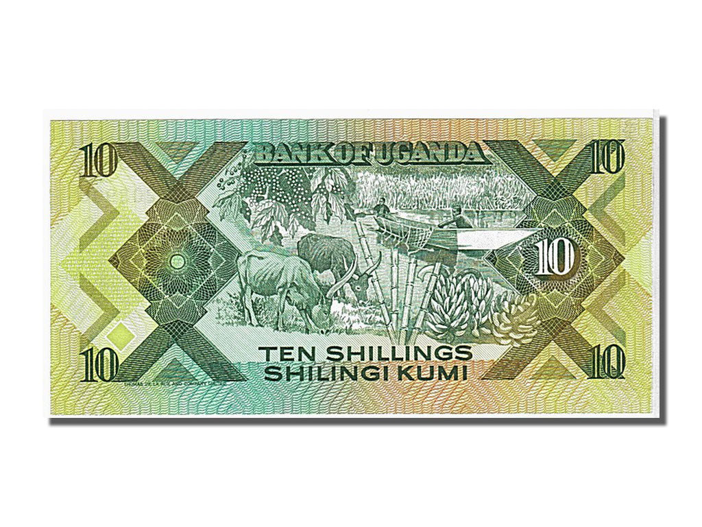 Biljet, Oeganda, 10 Shillings, 1987, NIEUW