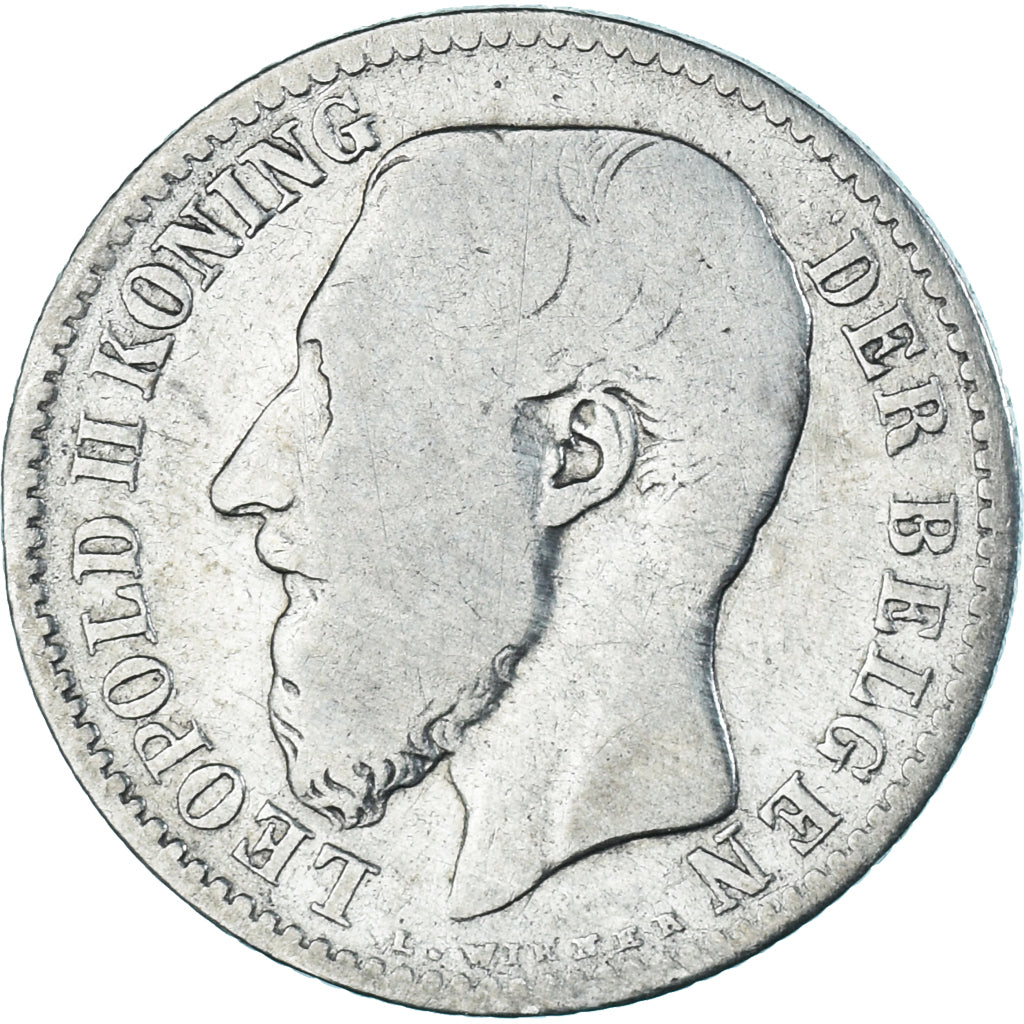 Coin, Belgium, Leopold II, Franc, 1886, Brussels, VF(20-25), Silver, KM:29.1