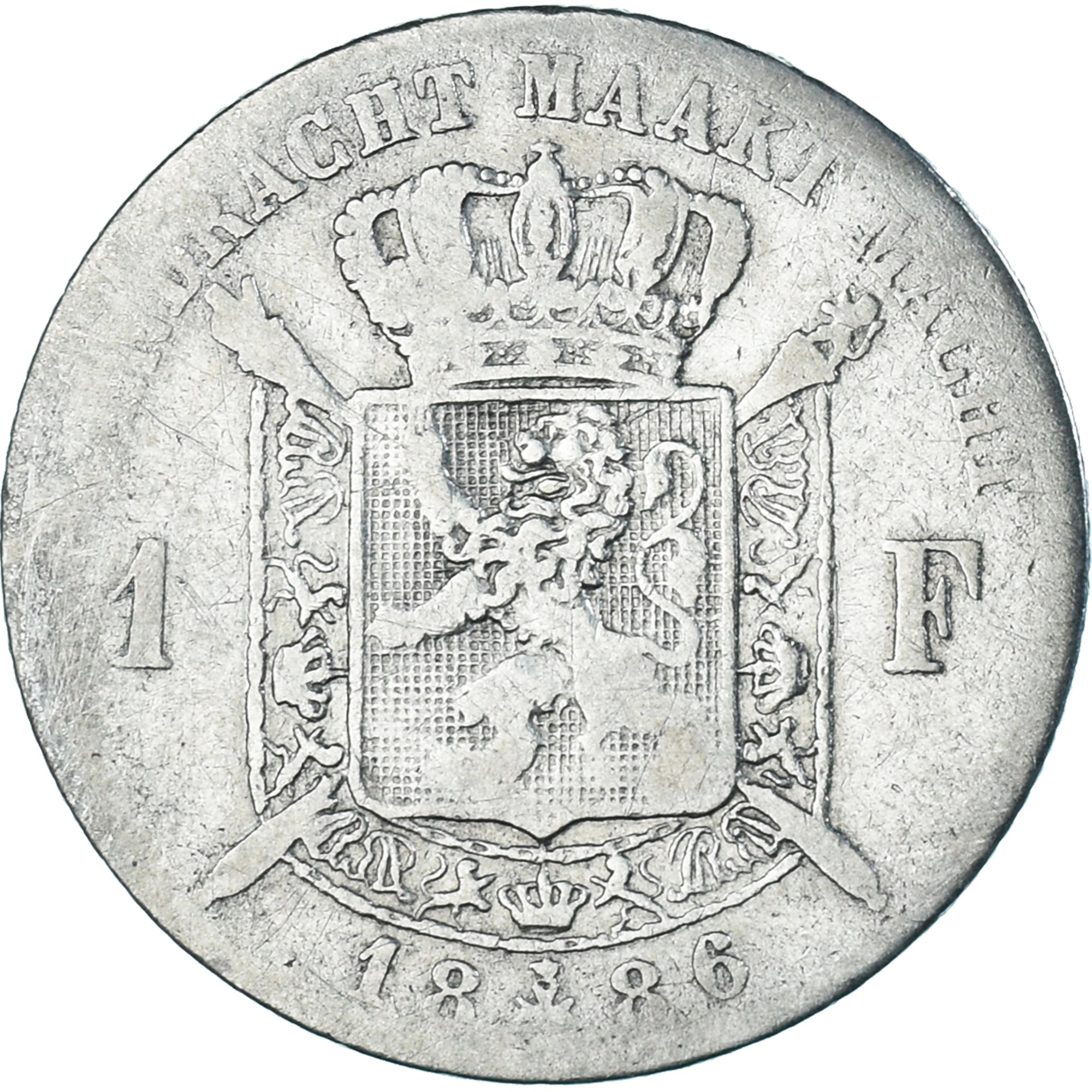 Coin, Belgium, Leopold II, Franc, 1886, Brussels, VF(20-25), Silver, KM:29.1