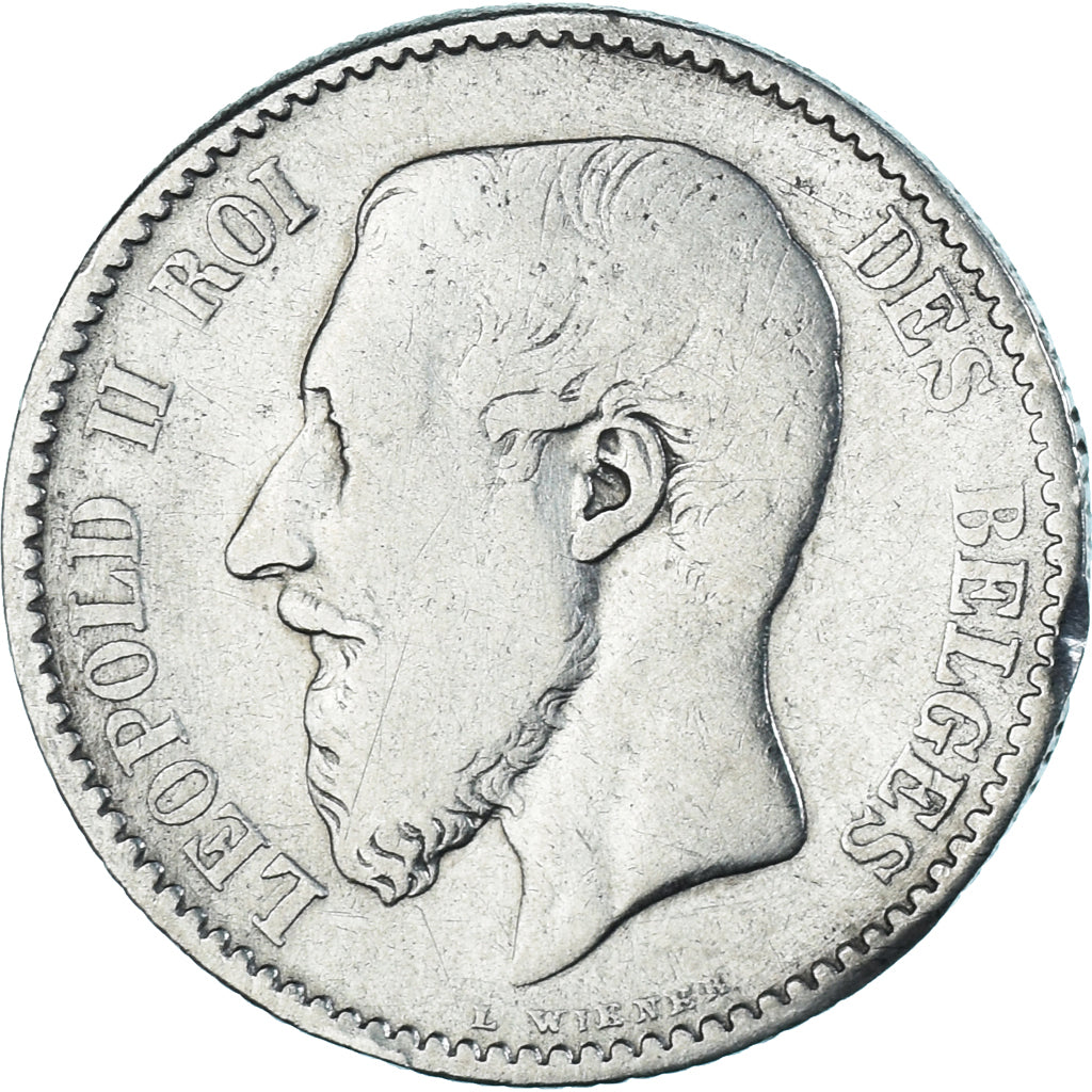 Coin, Belgium, Leopold II, Franc, 1886, Brussels, VF(20-25), Silver, KM:29.1