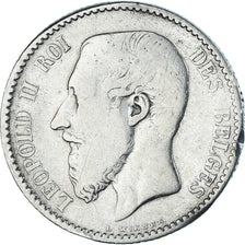 Coin, Belgium, Leopold II, Franc, 1886, Brussels, VF(20-25), Silver, KM:29.1