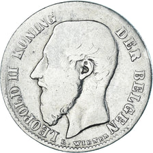 Coin, Belgium, Leopold II, 50 Centimes, 1886, Brussels, VF(20-25), Silver, KM:27