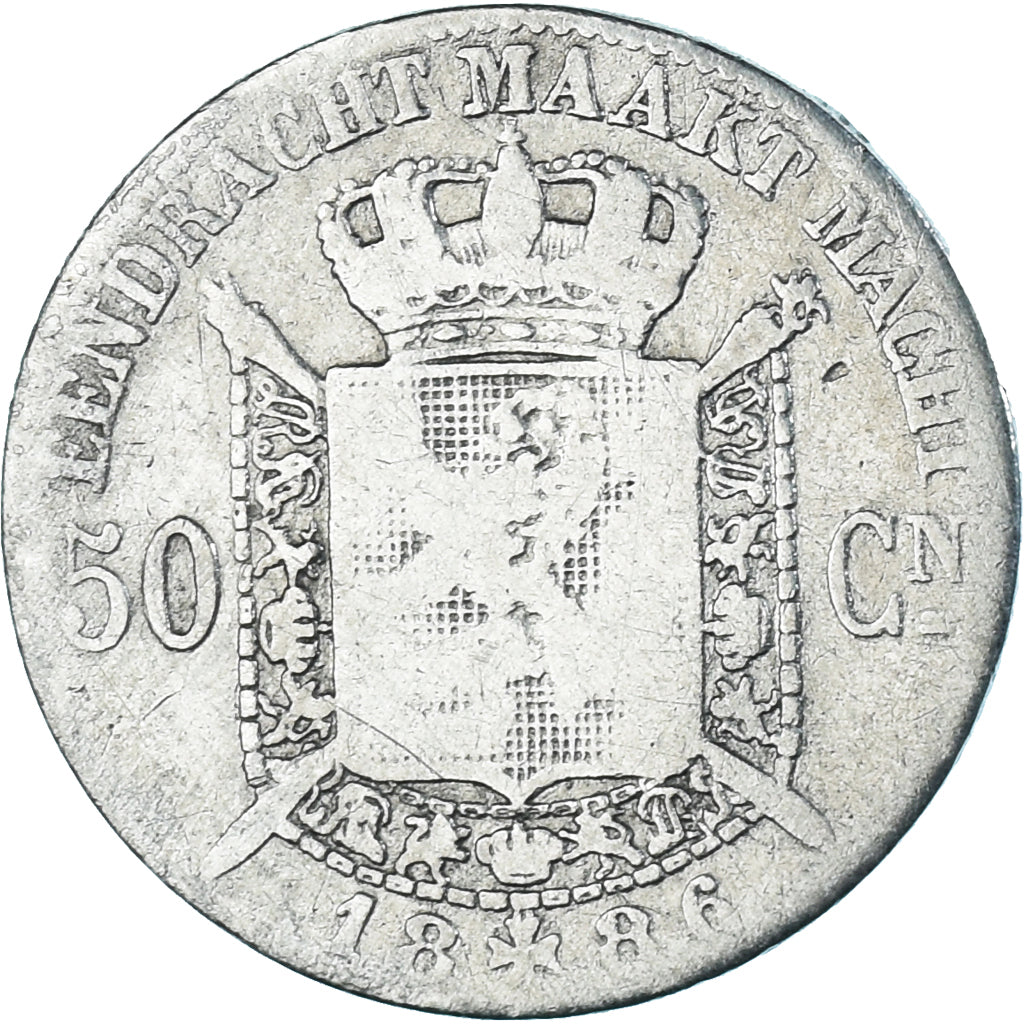 Coin, Belgium, Leopold II, 50 Centimes, 1886, Brussels, VF(20-25), Silver, KM:27