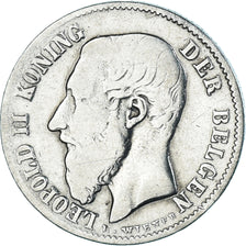 Coin, Belgium, Leopold II, 50 Centimes, 1898, Brussels, VF(20-25), Silver, KM:27