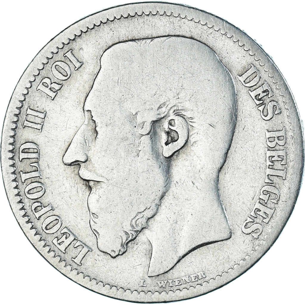 Coin, Belgium, Leopold II, 2 Francs, 2 Frank, 1868, Brussels, VF(20-25), Silver