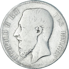 Coin, Belgium, Leopold II, 2 Francs, 2 Frank, 1867, Brussels, VF(20-25), Silver