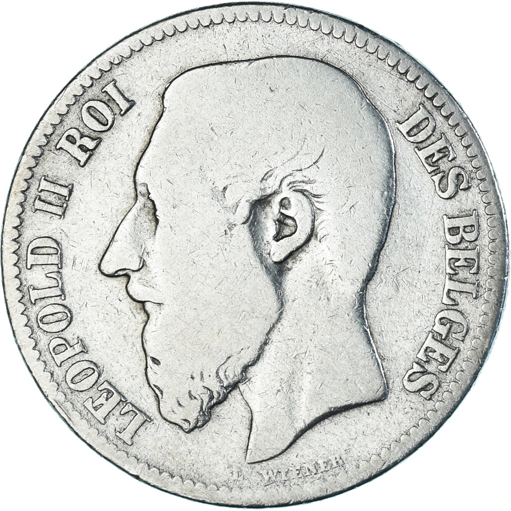 Coin, Belgium, Leopold II, 2 Francs, 2 Frank, 1867, Brussels, VF(20-25), Silver