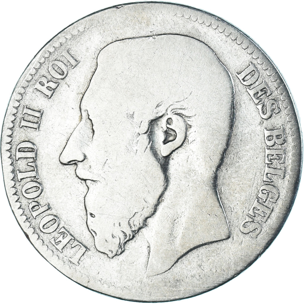 Coin, Belgium, Leopold II, 2 Francs, 2 Frank, 1867, Brussels, F(12-15), Silver