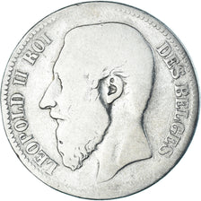 Coin, Belgium, Leopold II, 2 Francs, 2 Frank, 1867, Brussels, F(12-15), Silver