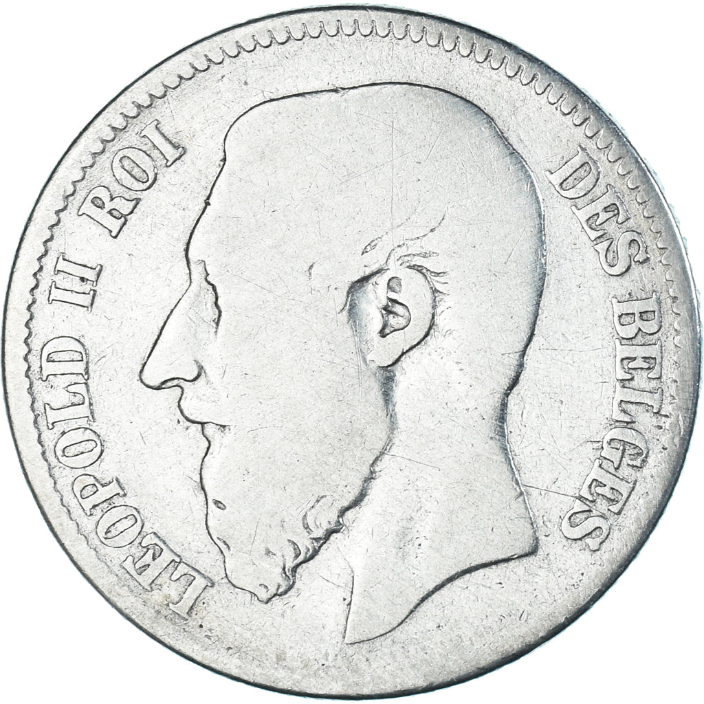 Coin, Belgium, Leopold II, 2 Francs, 2 Frank, 1867, Brussels, VF(20-25), Silver