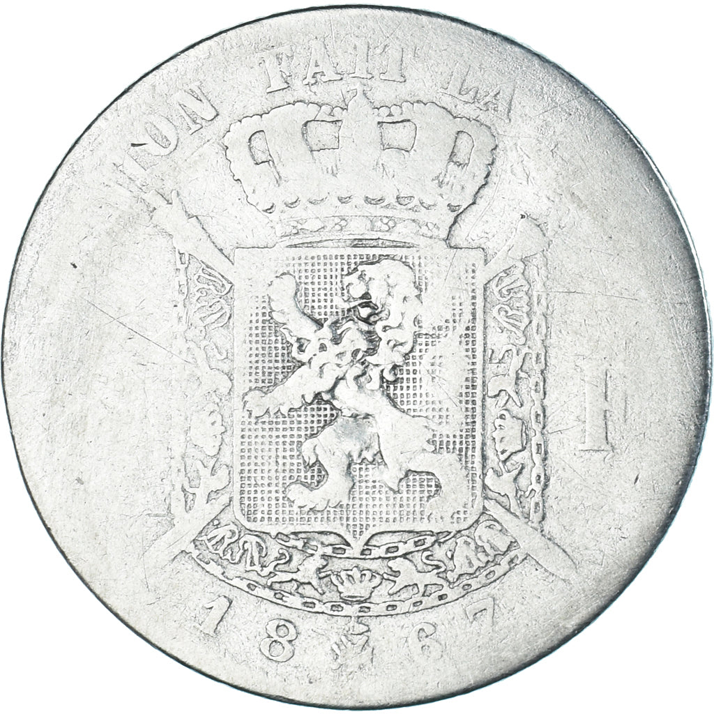 Coin, Belgium, Leopold II, 2 Francs, 2 Frank, 1867, Brussels, VF(20-25), Silver