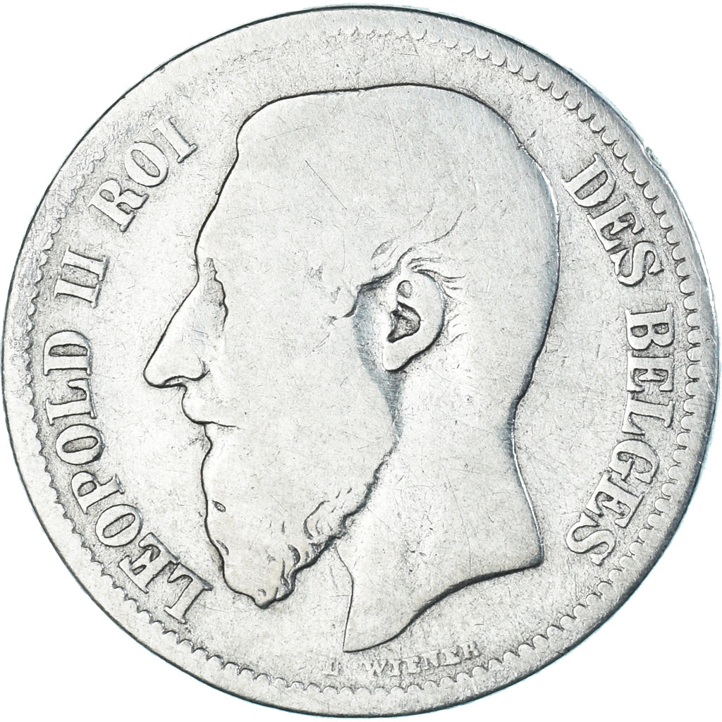 Coin, Belgium, Leopold II, 2 Francs, 2 Frank, 1867, Brussels, F(12-15), Silver