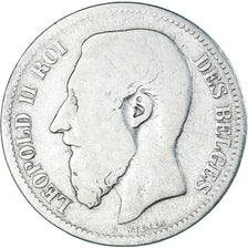 Coin, Belgium, Leopold II, 2 Francs, 2 Frank, 1867, Brussels, F(12-15), Silver