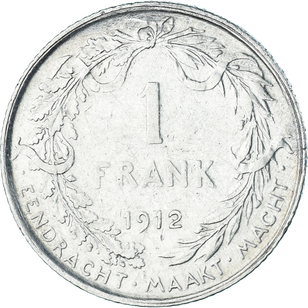 Coin, Belgium, Albert I, Franc, 1912, Brussels, EF(40-45), Silver, KM:73.1