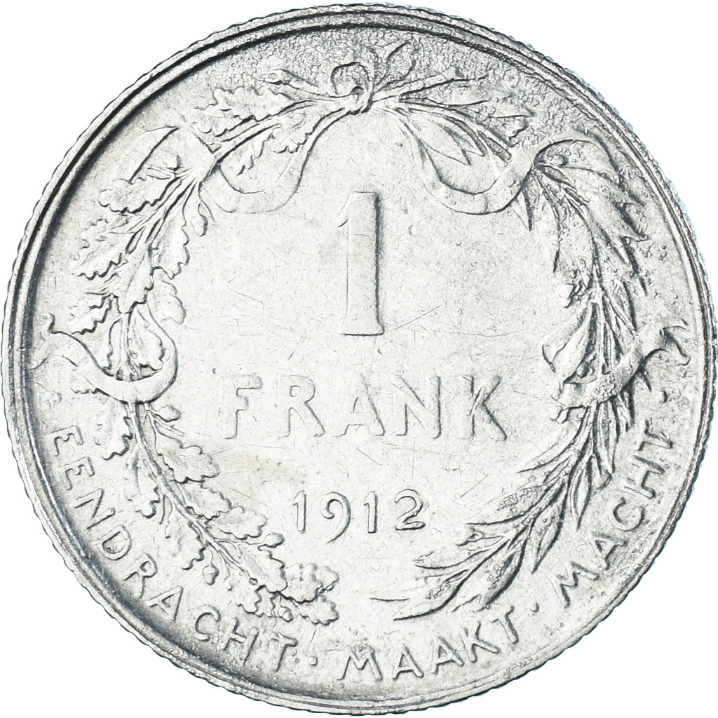 Coin, Belgium, Albert I, Franc, 1912, Brussels, EF(40-45), Silver, KM:73.1