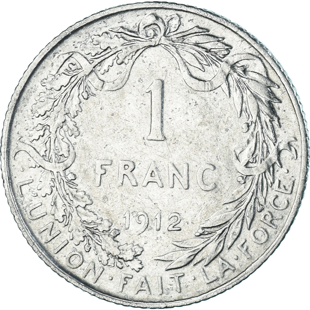 Coin, Belgium, Albert I, Franc, 1912, Brussels, EF(40-45), Silver, KM:72
