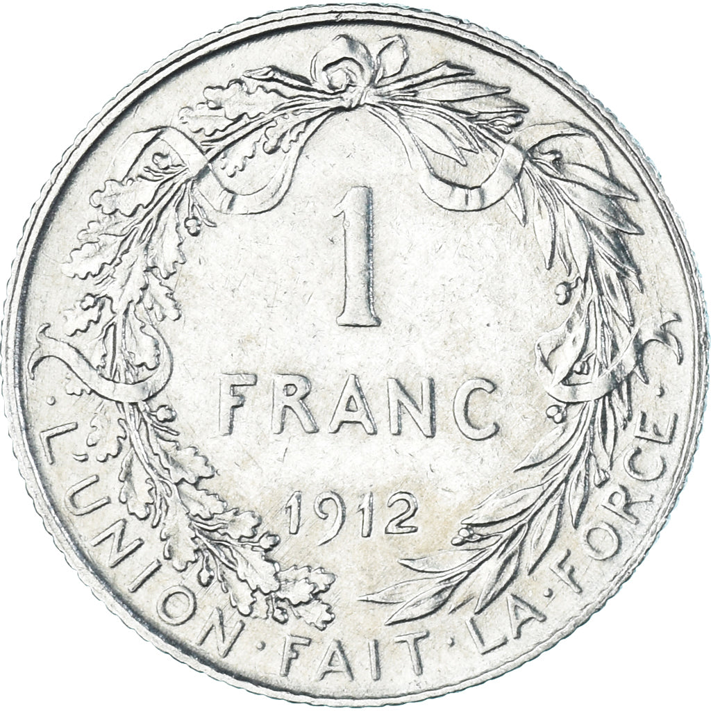 Coin, Belgium, Albert I, Franc, 1912, Brussels, EF(40-45), Silver, KM:72
