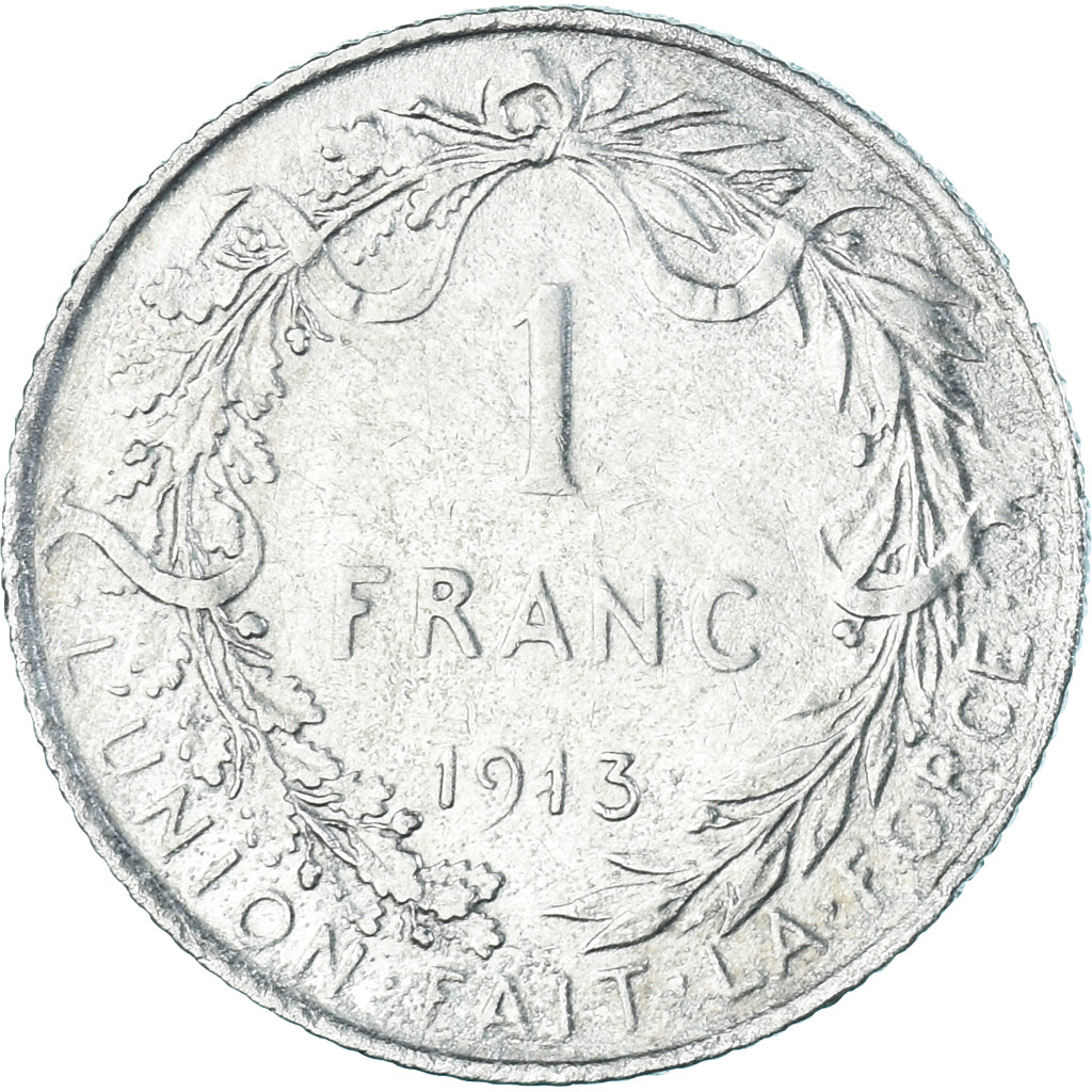 Coin, Belgium, Albert I, Franc, 1913, Brussels, EF(40-45), Silver, KM:72
