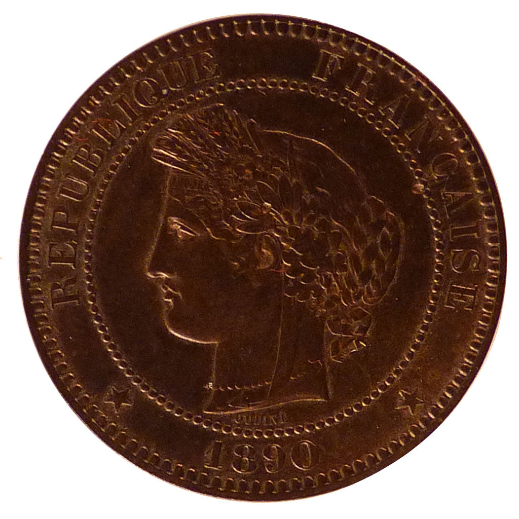 Francia, Cérès, 10 Centimes, 1890, Paris, SPL, Bronzo, KM:815.1, Gadoury:265a