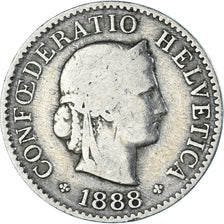 Münze, Schweiz, 5 Rappen, 1888, Bern, S+, Kupfer-Nickel, KM:26