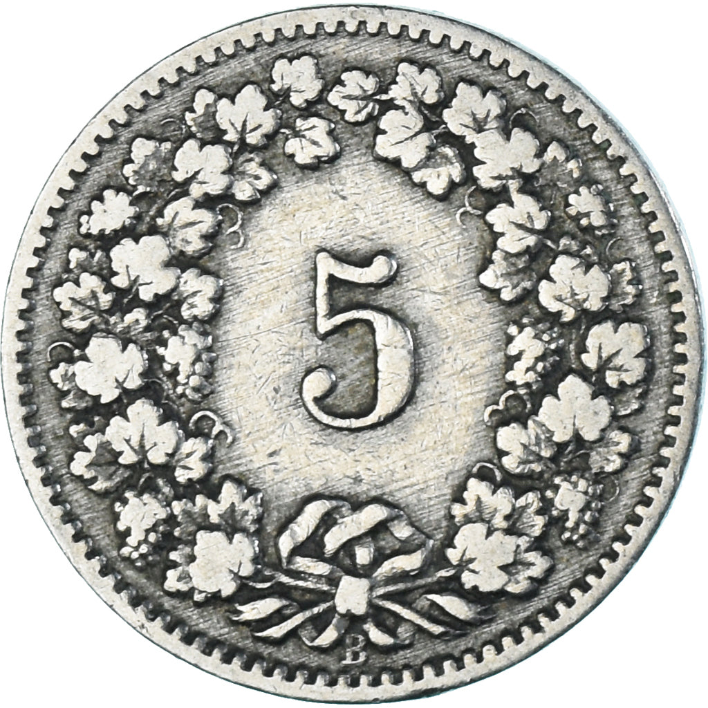 Münze, Schweiz, 5 Rappen, 1888, Bern, S+, Kupfer-Nickel, KM:26