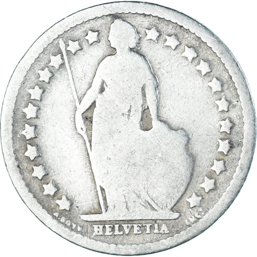 Coin, Switzerland, 1/2 Franc, 1879, Bern, VG(8-10), Silver, KM:23