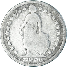 Coin, Switzerland, 1/2 Franc, 1881, Bern, F(12-15), Silver, KM:23