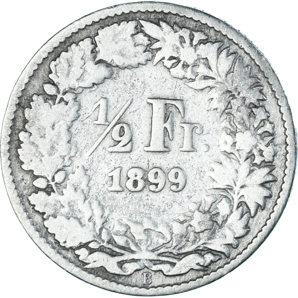 Coin, Switzerland, 1/2 Franc, 1899, Bern, Rare, VF(20-25), Silver, KM:23