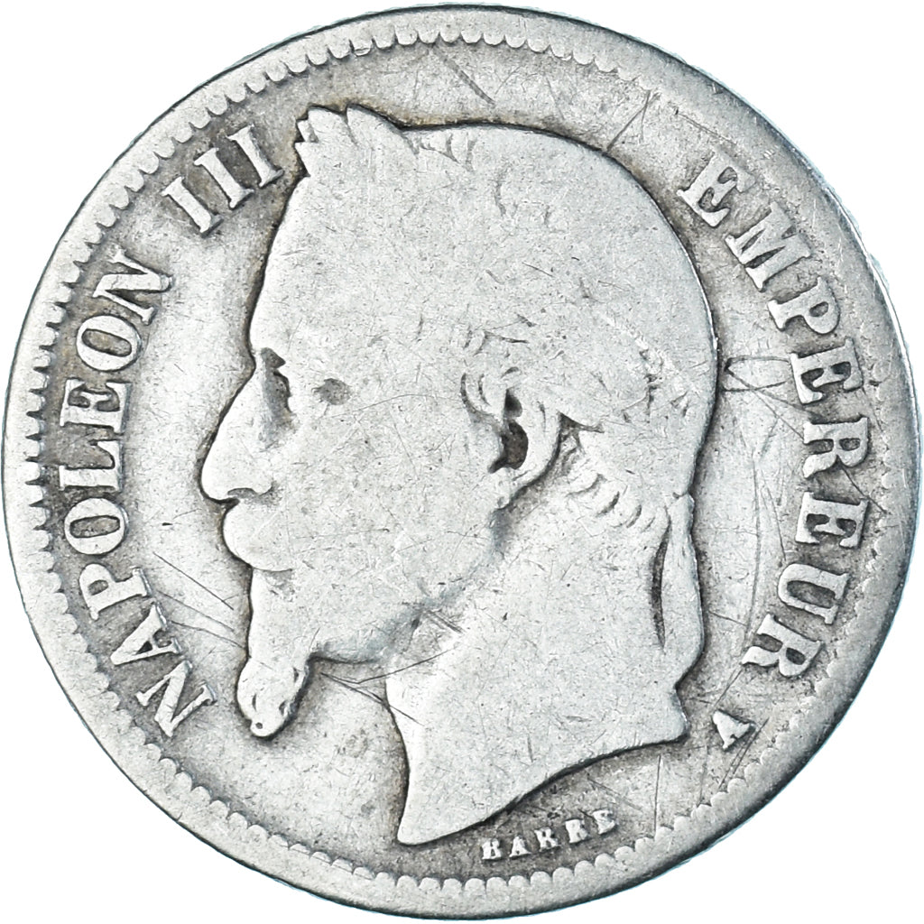 Münze, Frankreich, Napoleon III, 1 Franc, 1867, Paris, SGE+, Silber, KM:806.1