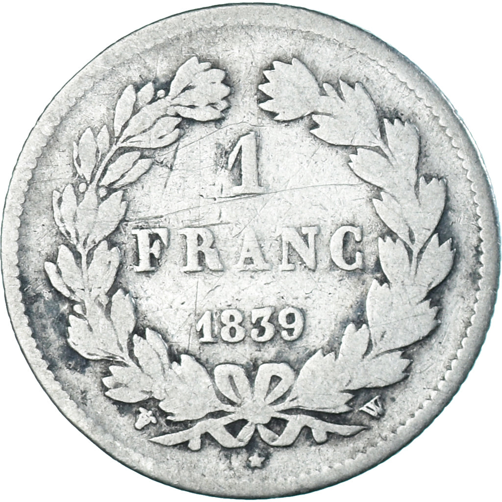 Munten, Frankrijk, Louis-Philippe, Franc, 1839, Lille, ZG+, Zilver, KM:748.13