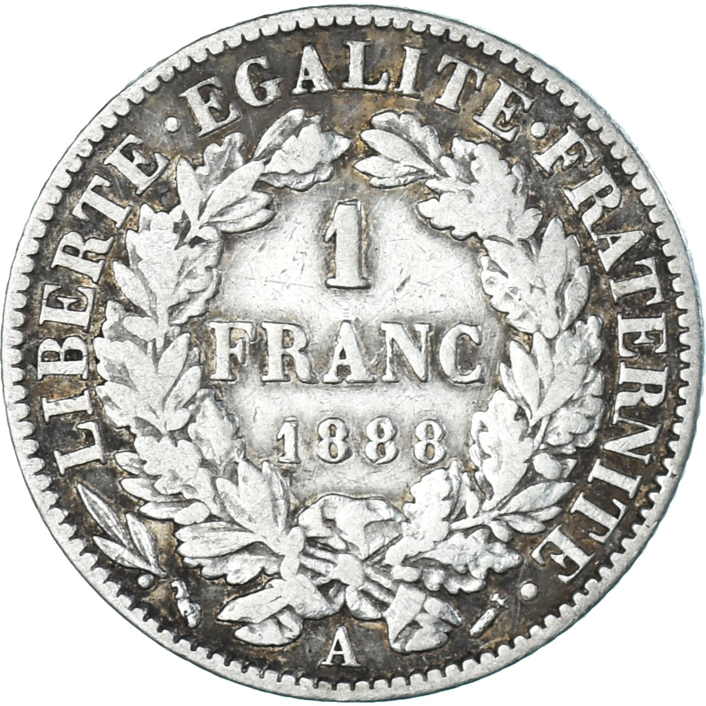 Münze, Frankreich, Cérès, Franc, 1888, Paris, S, Silber, KM:822.1