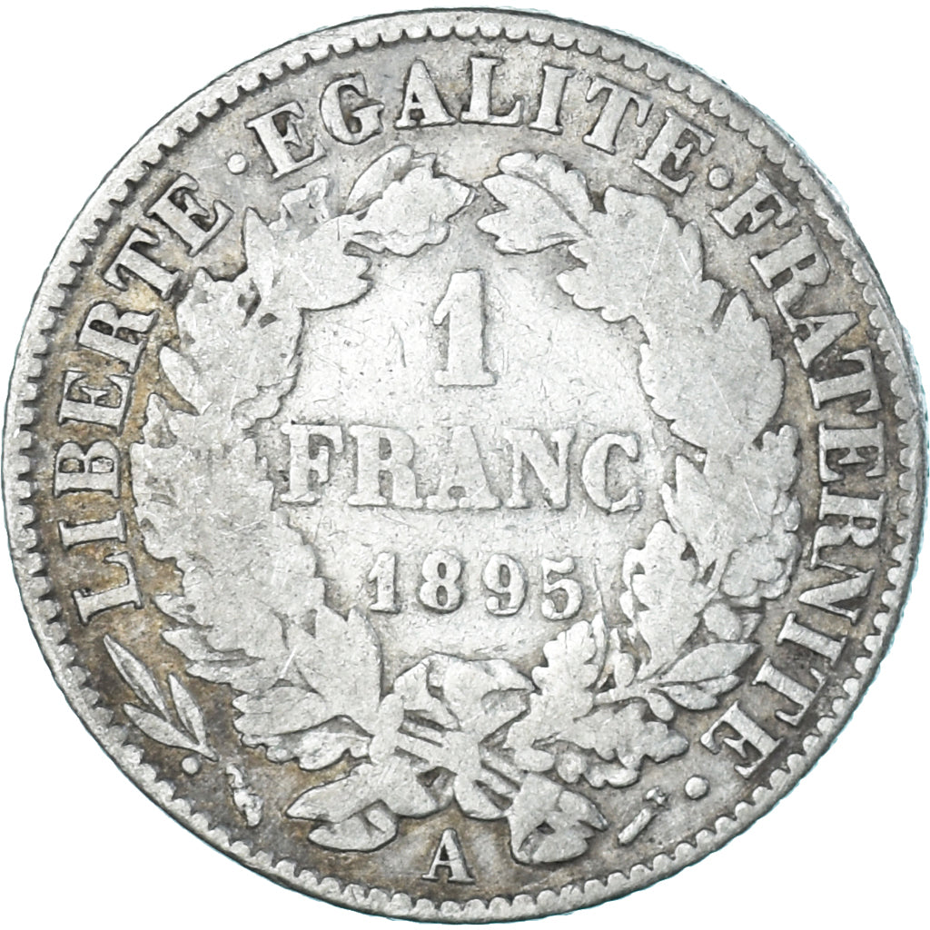 Monnaie, France, Cérès, Franc, 1895, Paris, TB, Argent, Gadoury:465a, KM:822.1