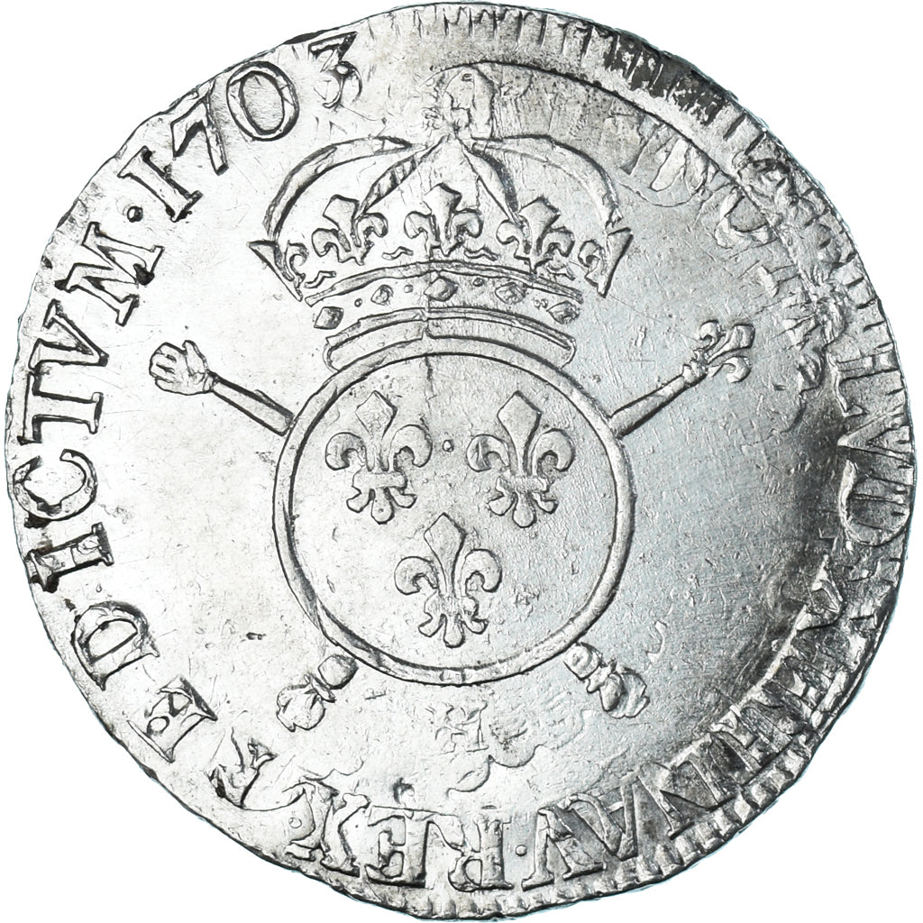 Moneta, Francia, Louis XIV, Écu aux insignes, Ecu, 1703, La Rochelle